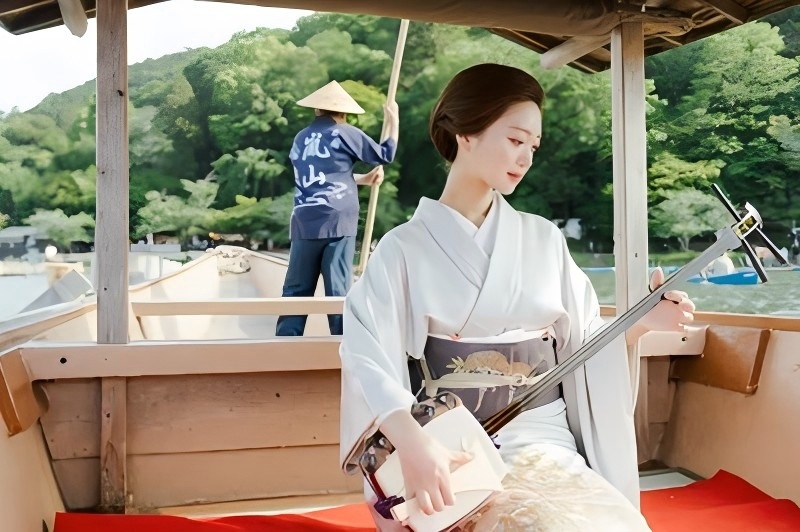 京都 嵐山
元舞妓同行・三味線演奏貸切屋形船体験